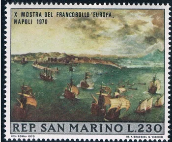 1 kom./compl. Nova Poštanska marka San Marino 1970 Poznata Slika Napuljski zaljev Marke Flote MNH