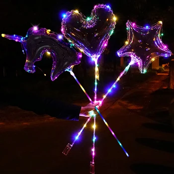 10 Kompleta Led Svjetlećih Prozirnog Balona u Obliku Srca/Zvijezde Balon s Led pozadinskim Osvjetljenjem Vjenčanje je Dan Rođenja Globos Ballon Dekor