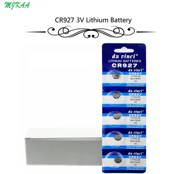100 kom. = 20 karata CR927 Litij litij-ionske dugme baterije za kovanice 927 DL927 BR927 CR927-1W ECR927 5011LC KCR927 LM927 Bateria