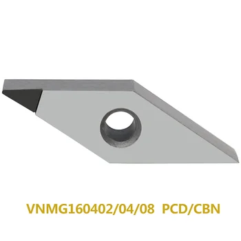 1pc VNMG160404 VNMG160402 VNMG160408 PCD CBN Umetanje Visoke tvrdoće dijamantni nož tokarilica CNC rezač Alat za SVJCR držač