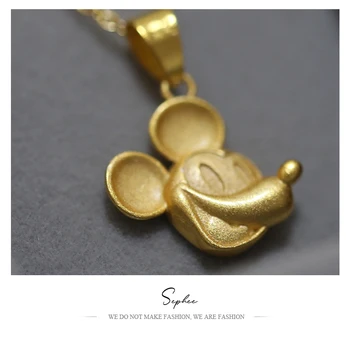2022 Moda Disney Zlatna Boja Mickey Ogrlice Ljubav Slika Mickey Mouse Privjesak Ženski Nakit Ogrlica Krug Luksuz