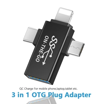 3 u 1 OTG Adapter je pretvarač tipa C Micro Usb Konverter USB 3.0 Fleš disk Za Povezivanje miša i tipkovnice Pretvarač Флешек