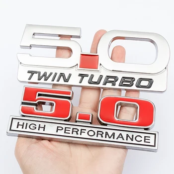 3D Metalni visokih performansi Auto Oznaka 5,0 Twin Turbo Amblem SVT Ikonu Kobre Naljepnice Auto-Stil Za Ford Mustang Auto Oprema