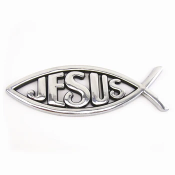 3D Srebrna/Crvena/Zlatna/Plava Isus je Riba Znak Kršćanski Simbol Naljepnica za automobil