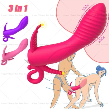 3в1 G Spot Dildo Penis Analni Čep za Seks Vibratori Za Odrasle Igračke Žene Muškarce BDSM Analni Orgazam, Klitoris je Maser Prostate Seks Shop