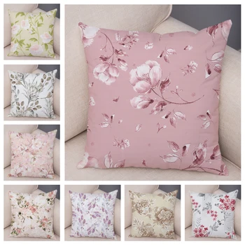 45*45 cm Skandinavski stil šarene pink jastučnicu poliester ukrasni parket cvijet biljka jastučnicu auto kauč na jastučnicu