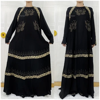 6XL Abayas Za Žene Elegantan Haljinu-Hidžab Dubai Turska Muslimansko Haljina-Hidžab Kaftan Marocain Sjajna Kamenje Kimono Islamska Odjeća