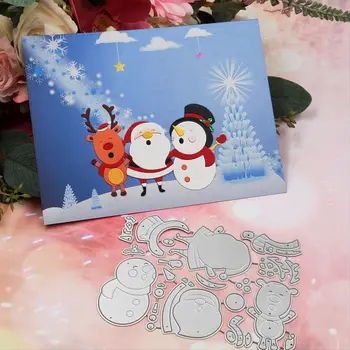 Božićni Djed Mraz Snjegović Metalnih Reznih Marke DIY album za albume materijal ručno kartice s utisnuti pečati ručne alate