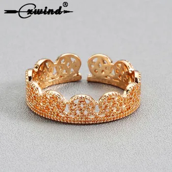 Cxwind Moda Zlatna Boja Čvor Star Crown Otvoreni Prsten Za Žene Ljubavnik Vjenčanje Vjenčanje Prst Podesiv Prsten Nakit