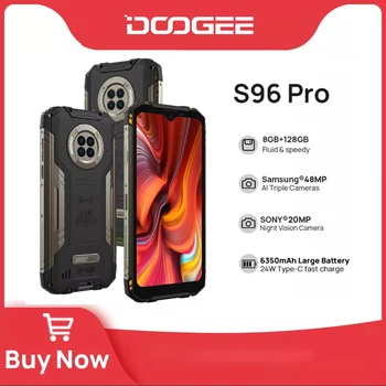 DOOGEE S96 Pro Robustan Telefon Infracrveno Noćno 48MP AI Четырехъядерная Skladište Восьмиядерный 8 GB RAM-a + 128 GB ROM 6350 mah Baterija Telefon