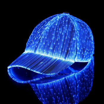 Gorra de béisbol de fibra óptica con luz Led,gorra de béisbol con luz Led,deportiva,entretenimiento nocturno,Bar,discoteca,2021
