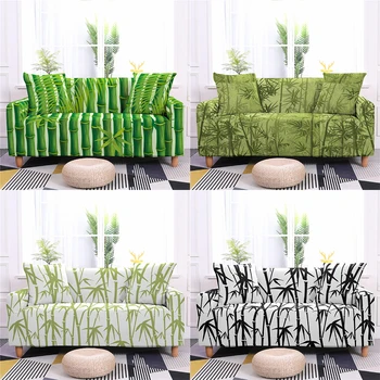 High-end 1/2/3/4 Sjedala 3D Bambus Print Nalik na Presvlaku Za Kauč Protežu Presvlaku za Kauč za Dnevni boravak od Spandex Zaštitne Navlake