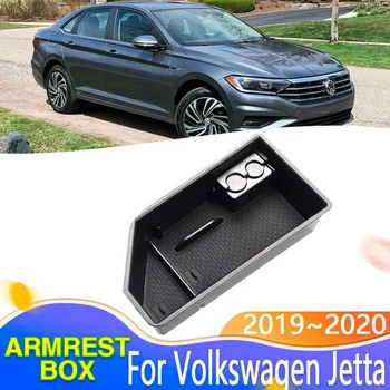 Kutija za Pohranu Volkswagen VW Jetta A7 2019 2020 Središnji naslon za ruku Стекающийся Organizator Šalica Za Telefon Siva Držač Posude Auto Oprema