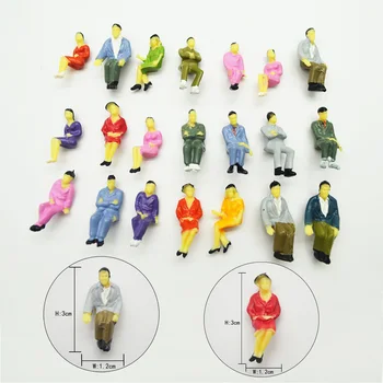 Minijaturni Ljudi Nacrtan Lik Sjedi 1:50 Toy Izgled željezničkog vlaka ABS Diorama Pijesak Stol Arhitektonske Scene 50 kom./lot