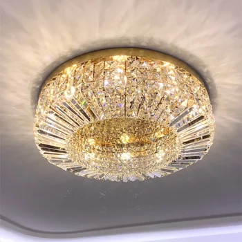 Moderna led Lampa Za Spavaće sobe Lustre K9 Crystal Led Plafonjere Luksuzni Dnevni boravak Sija Zlato/Krom Čelik E14 Dekor sobe