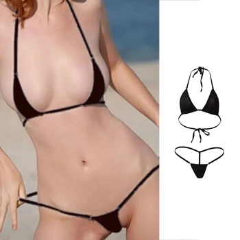 NOVE Ženske Seksualne Mikro-Bič Donje Rublje Bič Grudnjak Mikro Bikini Brazilski Bikini Set Pidžama i Kupaćih kostima