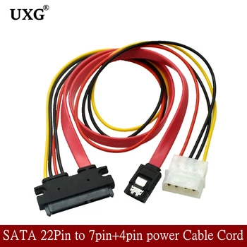Najnoviji 50 cm 30 cm SATA Kombinirani 15-pinski kabel za napajanje i 7-pinski kabel za prijenos podataka-4-Pinski kabel Molex na Serial ATA Molex adapter za napajanje Sata