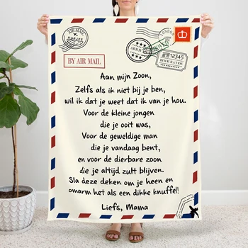 Nizozemski Pisma Ljubavi Od majke na Sina Deka Baršunasto Ljetno Prijenosni Ultra-Soft Prekrivač za Kauč Pokrivači za Spavaće sobe