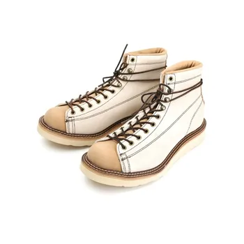 Nova Kvalitetna Moderan Vintage Muške Cipele Ručne izrade na Platformi, Jesensko-Zimske Čizme od Kože Kravlja koža, Moto Čizme s Okruglim vrhom