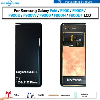 Originalni AMOLED Za Samsung Galaxy Fold F900 F9000 F900F F900U F900W Pantalla LCD Zaslon Dodirna pločica na Dodir Digitalizator Sklop