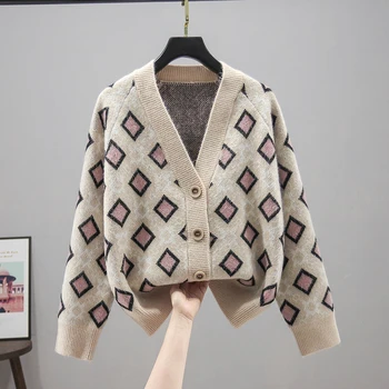 Pletene kardigan s V-izrez, ženski džemper 2022, proljeće-jesen je novi korejski slobodna jakna s dugim rukavima, univerzalni bluza