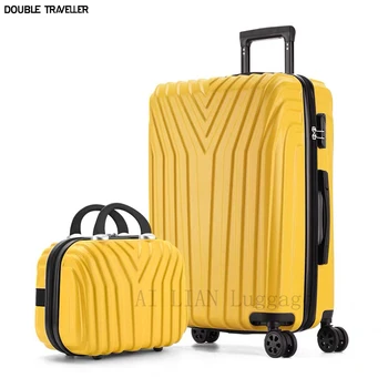 Putni kofer s rotirajućim točkovima, Ženska kolica, багажный skup, 20 cm, ručni kofer, 29 cm, aluminijski okvir na munje velikog kapaciteta