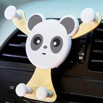 Slatka Panda Auto Гравитационный Držač Za Telefon oduška Isječak Mobilni Nosač Pokretni Štand Nosač GPS Podrška za iPhone Xiaomi Auto Pribor