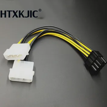 Topla 6 cm 2 x Molex 4 pin na 8-Pinski PCI Express Grafička kartica Pci-e ATX napajanje Kabel Pretvarača za napajanje - Molex na Pcie 8-pinski adapter