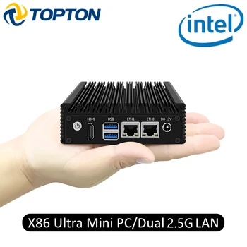Topton X86 Fanless mini PC J4125 J4105 Quad 2x i226-V 2,5 G Mrežni adapter Računalni Vatrozid RAČUNALA NVMe 2xUSB3.0 Industrijski Soft router