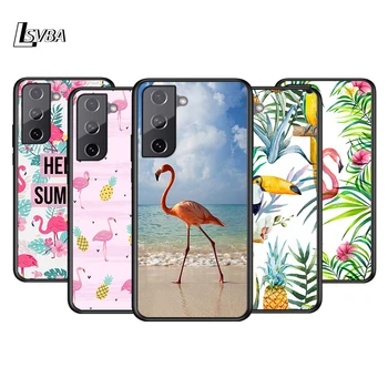 Tropska prašuma Flamingo Mekana Crna Torbica Za Samsung Galaxy S21 S22 S20 FE Ultra S10 S10e Lite S9 Plus Torbica Za Telefon Coque