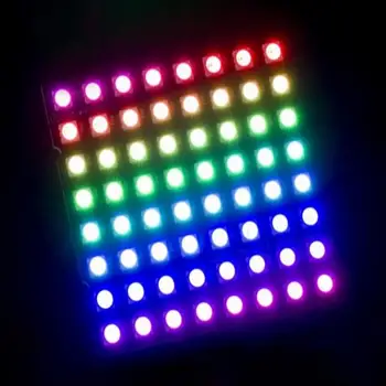 WS2812 Rainbow led 5050 RGB 8x8 4 bita 16 bita 25 bita 64 bita Rainbow LED Točan Lampa Modul Ploče 5 U Led Ring Lampa