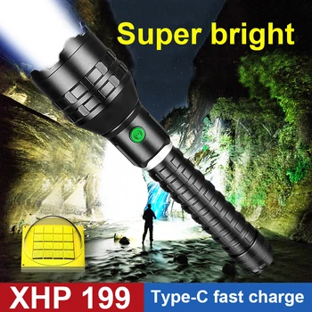 XHP199 Super Svijetle Led Svjetiljka Ultra Snažan Punjiva Taktička svjetiljka 18650 26650 Fenjer XHP90 Svjetiljka za Kampiranje