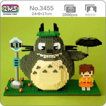 ZMS 3455 Anime Moj Susjed Totoro Mačka Djevojka Kišobran Kućni Ljubimac Lutka Mini Dijamant Blokovi i Cigle Osobna Igračka za Djecu bez Kutije