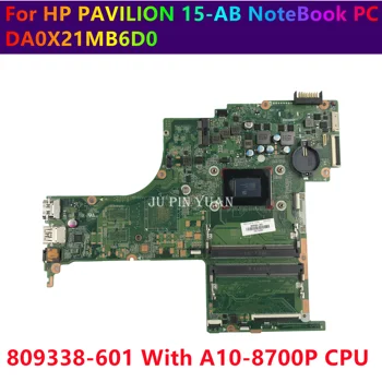 Za HP Pavilion 15-AB Matična ploča laptopa 809338-501 DA0X21MB6D0 X21 s procesorom A10-8700P 809338-601 100% u potpunosti ispitan
