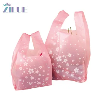 Zilue 100 kom./lot Plastične vrećice za kupovinu, 18x35 cm, 24x45 cm, 30x55, Ružičasti Prsluk, torbe, ambalaža za stranke, torbe za čokolade, Vjenčanje pakiranje čokolade
